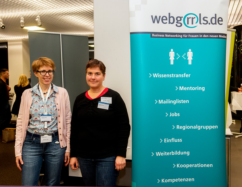 Webgrrls BW Infostand auf dem Netzwerktag